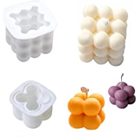 Moldes de Vela de silicona- 2 Piezas 3D Rubiks Cubos Moldes para Fondant- Jabón- Chocolate- Paletas- DIY Hacer Velas…